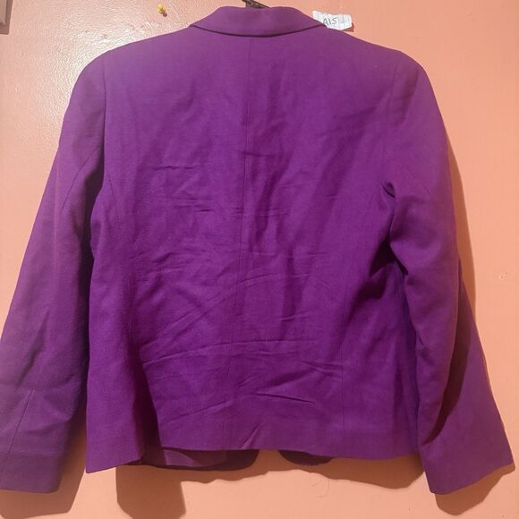 Vintage Pendleton Womens Blazer Petite Purple Jacket Pure Virgin Wool Pockets - Picture 2 of 5